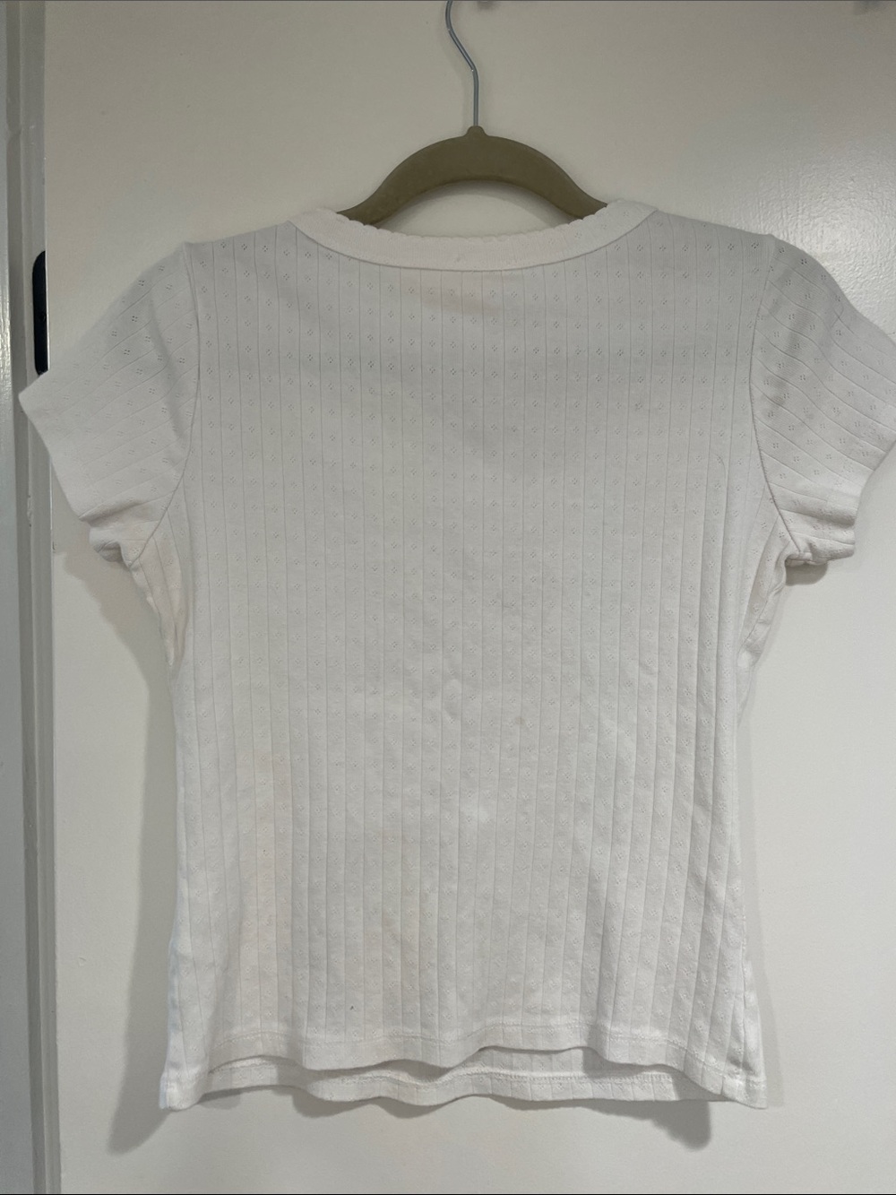 Marea By Liz Joy White Short-Sleeve Ribbed Tee Pointelle - Picture 3 of 6